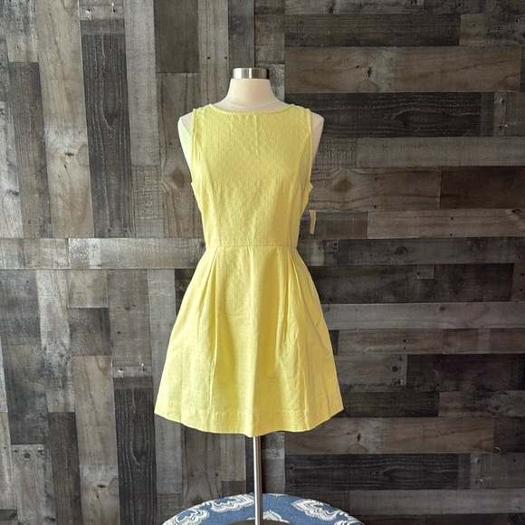 NWT! Nordstrom Frenchi neon yellow midi dress feminine old money garden party - Picture 12 of 12